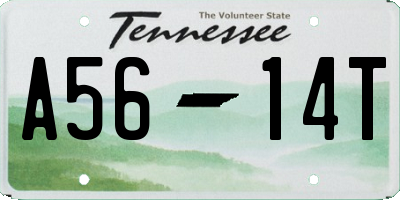 TN license plate A5614T