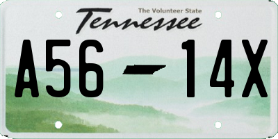 TN license plate A5614X
