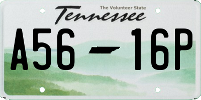TN license plate A5616P