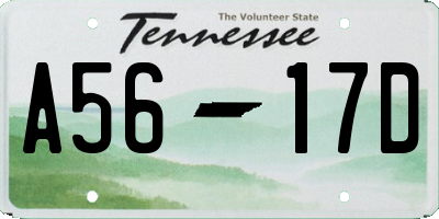 TN license plate A5617D