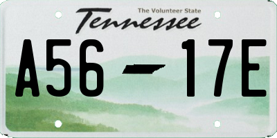 TN license plate A5617E