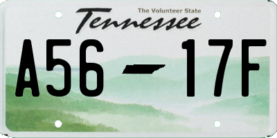 TN license plate A5617F