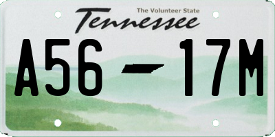 TN license plate A5617M