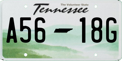 TN license plate A5618G