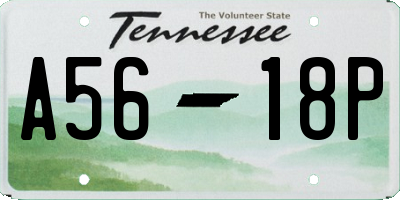 TN license plate A5618P
