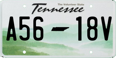 TN license plate A5618V