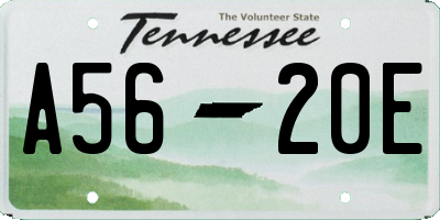 TN license plate A5620E