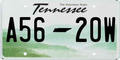 TN license plate A5620W