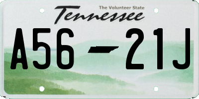 TN license plate A5621J