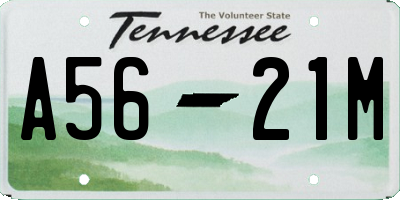 TN license plate A5621M