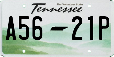 TN license plate A5621P