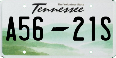 TN license plate A5621S
