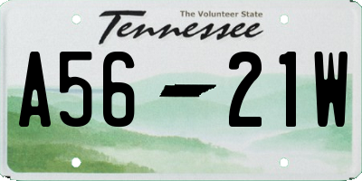 TN license plate A5621W