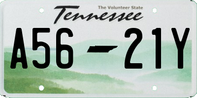 TN license plate A5621Y