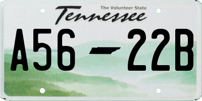 TN license plate A5622B