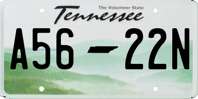 TN license plate A5622N