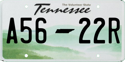 TN license plate A5622R