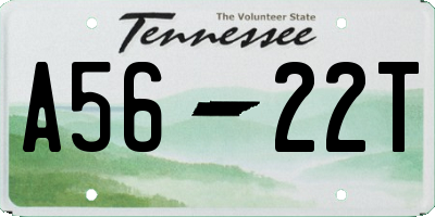 TN license plate A5622T