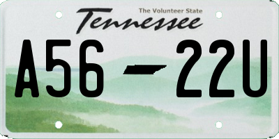 TN license plate A5622U
