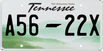 TN license plate A5622X