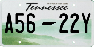 TN license plate A5622Y