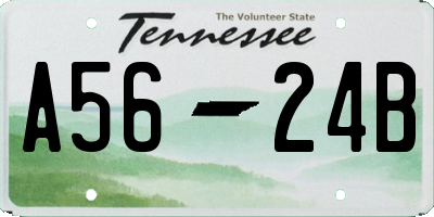 TN license plate A5624B