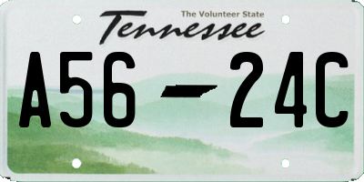 TN license plate A5624C