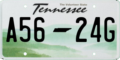 TN license plate A5624G