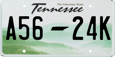 TN license plate A5624K