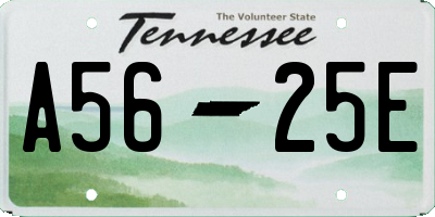TN license plate A5625E