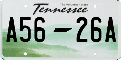 TN license plate A5626A