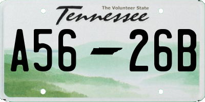 TN license plate A5626B