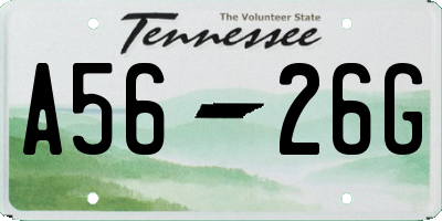TN license plate A5626G