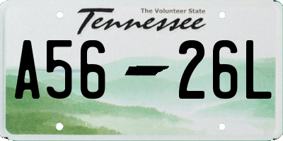 TN license plate A5626L