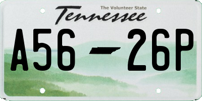 TN license plate A5626P