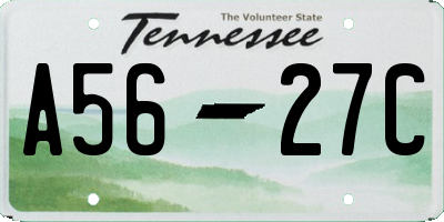 TN license plate A5627C