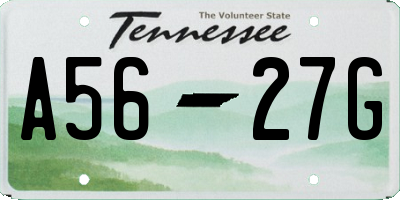 TN license plate A5627G