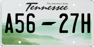 TN license plate A5627H