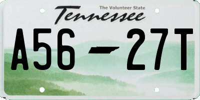 TN license plate A5627T