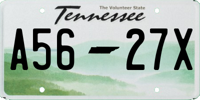 TN license plate A5627X