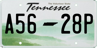 TN license plate A5628P