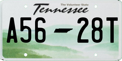 TN license plate A5628T