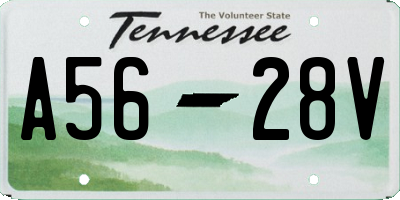 TN license plate A5628V