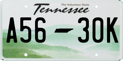 TN license plate A5630K