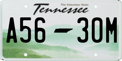 TN license plate A5630M