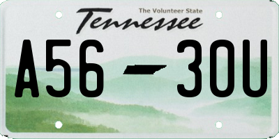 TN license plate A5630U