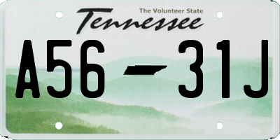 TN license plate A5631J