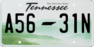 TN license plate A5631N