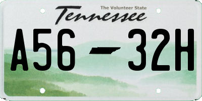 TN license plate A5632H