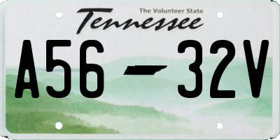 TN license plate A5632V
